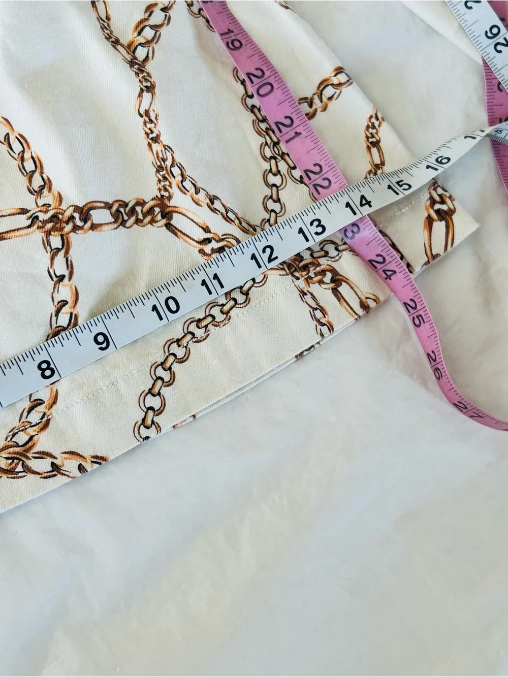 Maeve Linen Blend High-Waist Wide-Leg Chain Print Palazzo Pants 10 Cream NWT - Picture 11 of 13